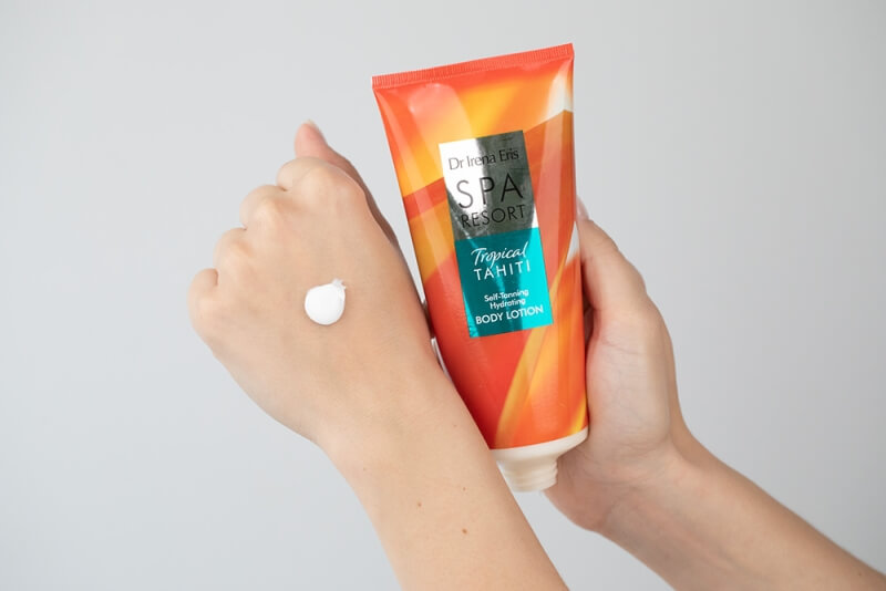 Dr Irena Eris Alabaster Scrub + Tropical Tahiti ZESTAW Peeling do ciała z alabastrem 200 ml + Samoopalający balsam do ciała 200 ml + Kosmetyczka 1 szt