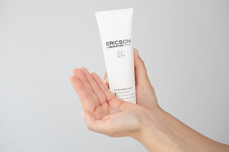 Ericson Laboratoire Biodorfine Cleansing Gel + Aqua Balance Fluid + Bambusowa szczotka Topestetic ZESTAW Żel oczyszczający 150 ml + Lekki fluid do twarzy 50 ml + Szczotka do mycia twarzy 1 szt