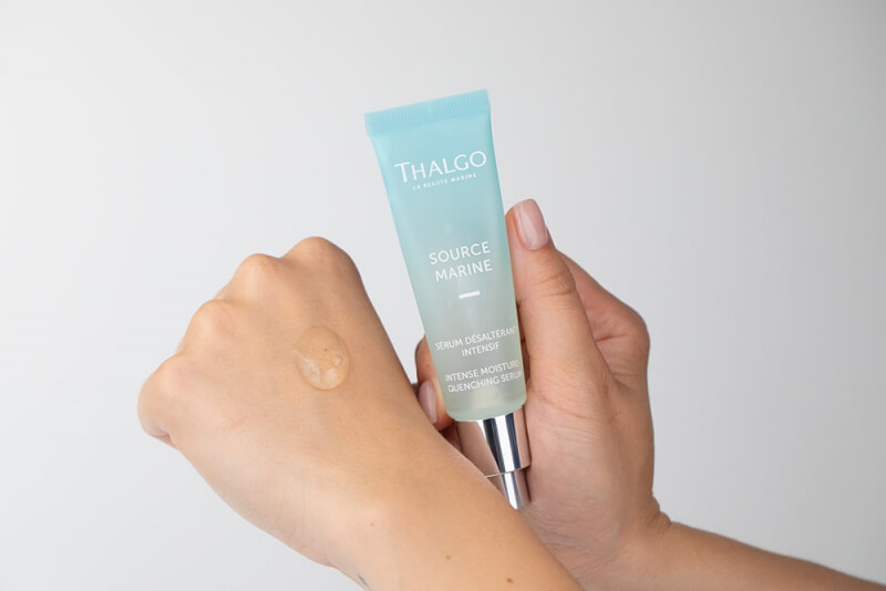 Thalgo Source Marine Set 2022 ZESTAW Nawilżający krem 50 ml + Intensywne nawilżające serum 30 ml + Wygładzający fluid pod oczy 10 ml