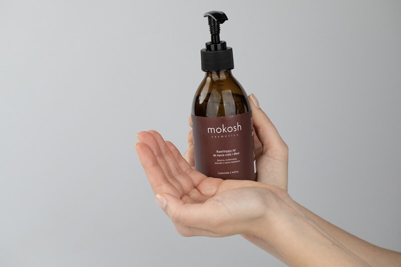 Mokosh Słodka Chwila Przyjemności ZESTAW Balsam do ciała - Czekolada z wiśnią 180 ml + Nawilżający żel do mycia ciała i dłoni 200 ml