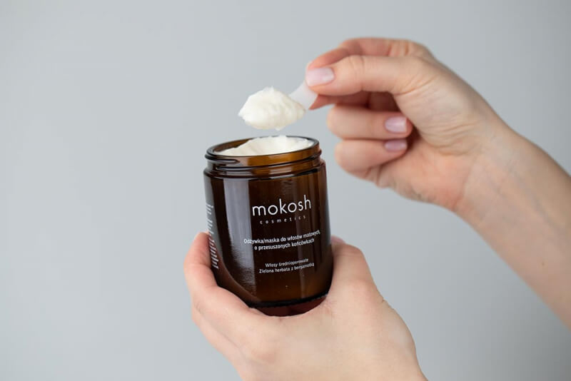 Mokosh Odżywka-Maska do Włosów Matowych Włosy średnioporowate - Zielona herbata z bergamotką 180 ml