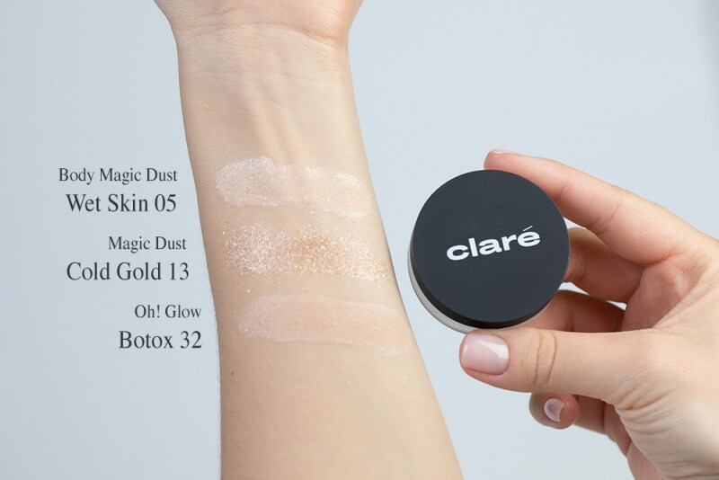 Clare Makeup Surgery - Blondie + Oh! Glow - Botox ZESTAW Paletka dla blondynek 4x8 g + Puder rozświetlający (kolor Btx 32) 1 g