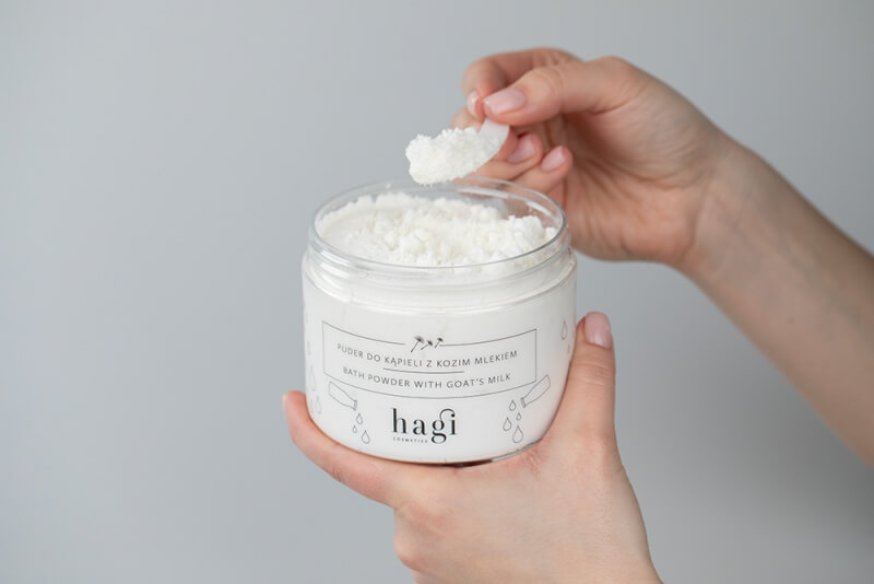 Hagi Puder do Kąpieli z Kozim Mlekiem Naturalny puder do kąpieli z kozim mlekiem, masłem shea 400 g