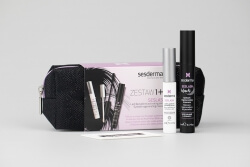 Sesderma Seslash + Seslash Black ZESTAW Serum aktywujące wzrost rzęs i brwi 5 ml + Regenerujący tusz do rzęs 5 ml + Kosmetyczka czarna 1 szt