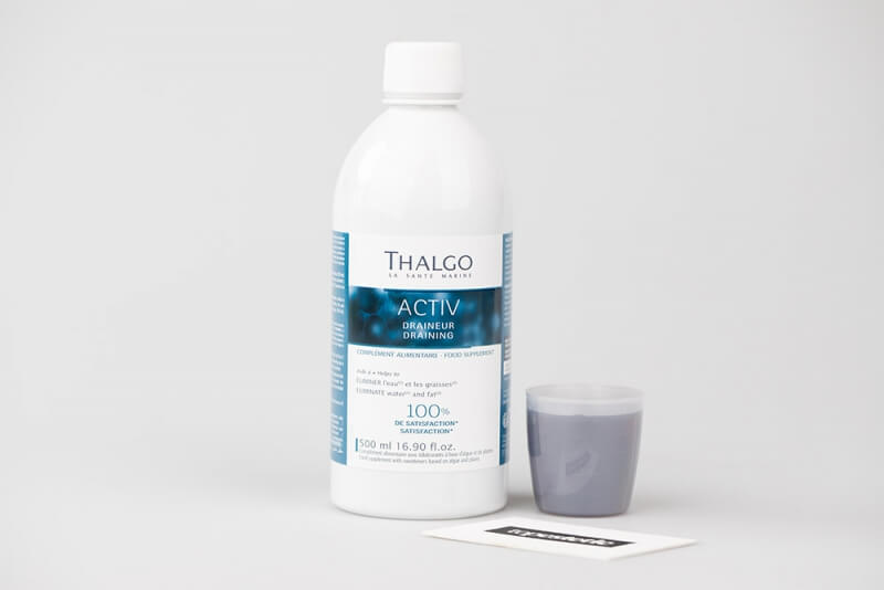 Thalgo L’Oceane + Activ Draining ZESTAW Woda morska do picia – źródło młodości i witalności 20 x 10 ml + Kuracja drenująca 500 ml