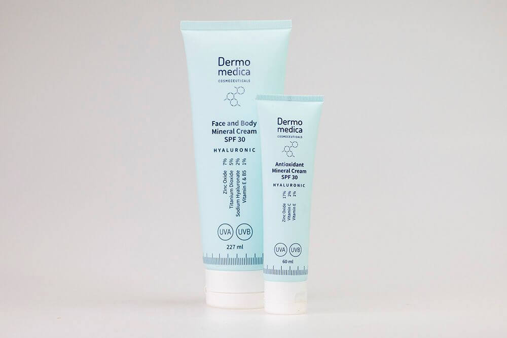 Dermomedica Face and Body Mineral Cream SPF 30 Krem do twarzy i ciała 227 mlDermomedica Antioxidant Mineral Cream SPF 30 Przeciwstarzeniowy krem antyoksydacyjny z filtrem 60 ml