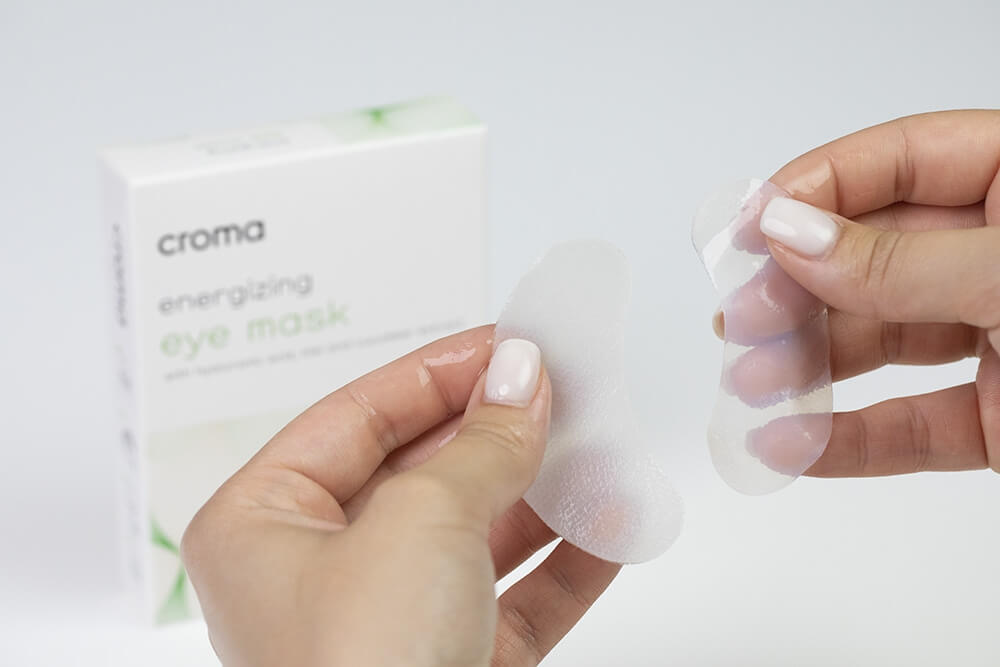 Croma Energizing Eye Mask Energizująca maska na okolicę oczu z kwasem hialuronowym, kiwi i ekstraktem z ogórka 8 szt.