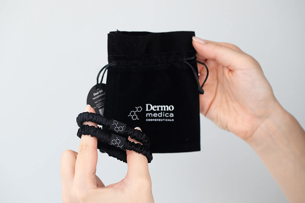 Dermomedica Sleek Silk Jedwabne gumki do włosów marki 3 szt