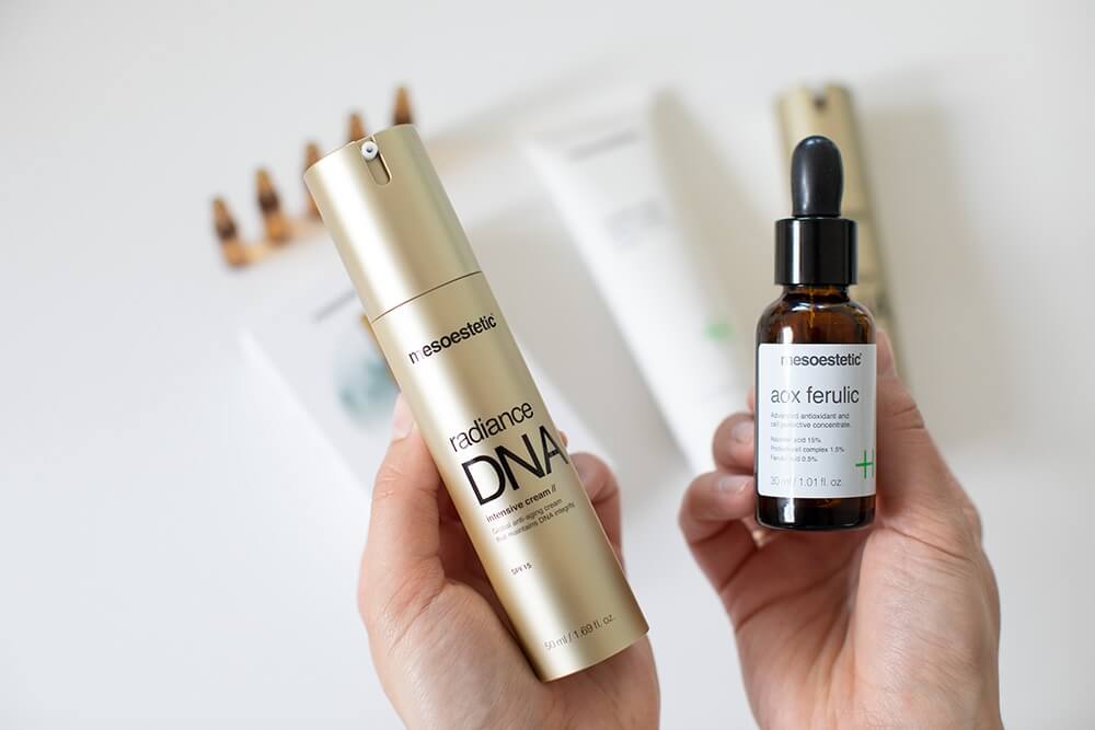 Mesoestetic Radiance DNA Day Krem remodelujący na dzień SPF 15 50 mlMesoestetic AOX Ferulic Antyoksydacyjne serum z witaminą C 30 ml