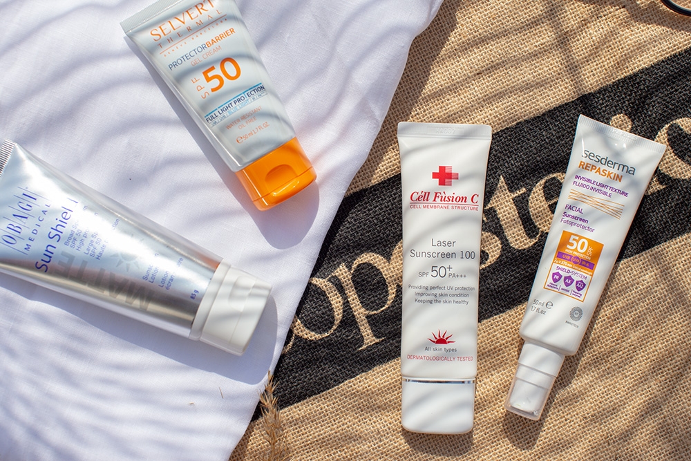 Obagi Sun Shield Matte Broad Spectrum SPF 50 Matujący krem do codziennej pielęgnacji, chroniący przed promieniowaniem słonecznym UVA i UVB 85 gSelvert Thermal Protector Barrier Cream SPF 50 Krem z barierą ochronną SPF50 50 mlCell Fusion C Laser Sunscreen 100 SPF 50+/PA+++ Filtr przeciwsłoneczny 50 mlSesderma Repaskin Fluido Invisible SPF 50 Emulsja 50 ml