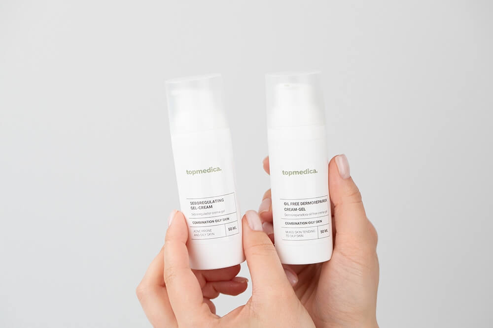 topmedica Pielęgnacja Skóry Trądzikowej ZESTAW Krem - żel naprawczy 50 ml + Żel seboregulujący 50 ml