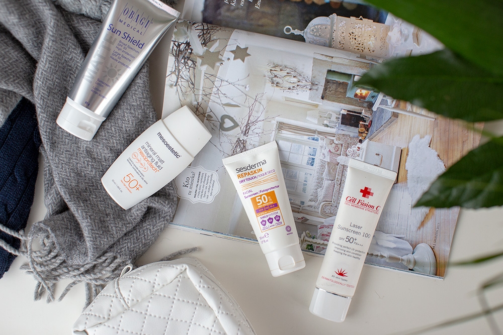Obagi Sun Shield Matte Broad Spectrum SPF 50 Matujący krem do codziennej pielęgnacji, chroniący przed promieniowaniem słonecznym UVA i UVB 85 gCell Fusion C Laser Sunscreen 100 SPF 50+/PA+++ Filtr przeciwsłoneczny 50 mlSesderma Repaskin Dry Touch SPF 50 Krem ochronny SPF50 nowa formuła 50 mlMesoestetic Mesoprotech Mineral Matt SPF 50+ Mineralny fluid SPF50+ 50 ml