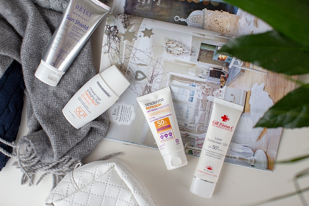 Obagi Sun Shield Matte Broad Spectrum SPF 50 Matujący krem do codziennej pielęgnacji, chroniący przed promieniowaniem słonecznym UVA i UVB 85 gCell Fusion C Laser Sunscreen 100 SPF 50+/PA+++ Filtr przeciwsłoneczny 50 mlSesderma Repaskin Dry Touch SPF 50 Krem ochronny SPF50, 50 mlMesoestetic Mesoprotech Mineral Matt SPF 50+ Mineralny fluid SPF50+ 50 ml