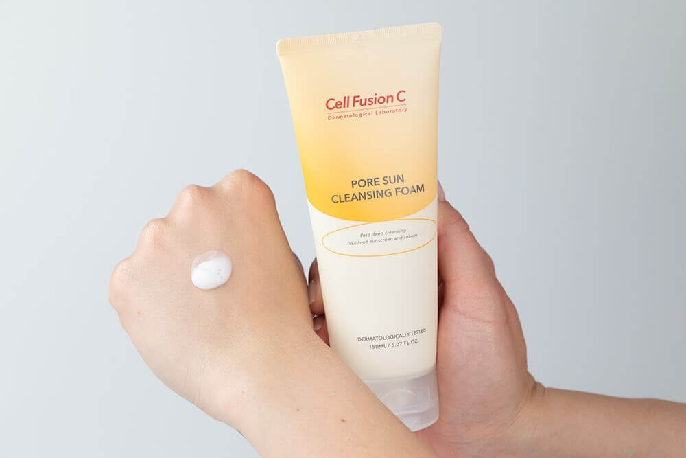 Cell Fusion C Pore Sun Cleansing Foam Pianka do oczyszczania twarzy z filtrów przeciwsłonecznych 150 ml