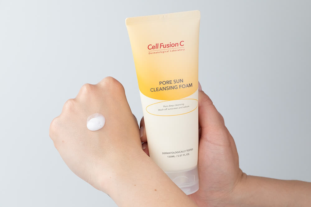 Cell Fusion C Pore Sun Cleansing Foam Pianka do oczyszczania twarzy z filtrów przeciwsłonecznych 150 ml