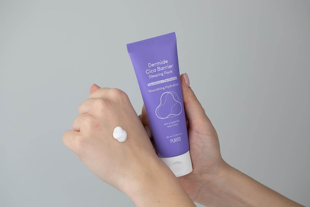 Purito Dermide Cica Barrier Sleeping Pack  Krem na noc z wyciągiem z wąkroty azjatyckiej 80 ml