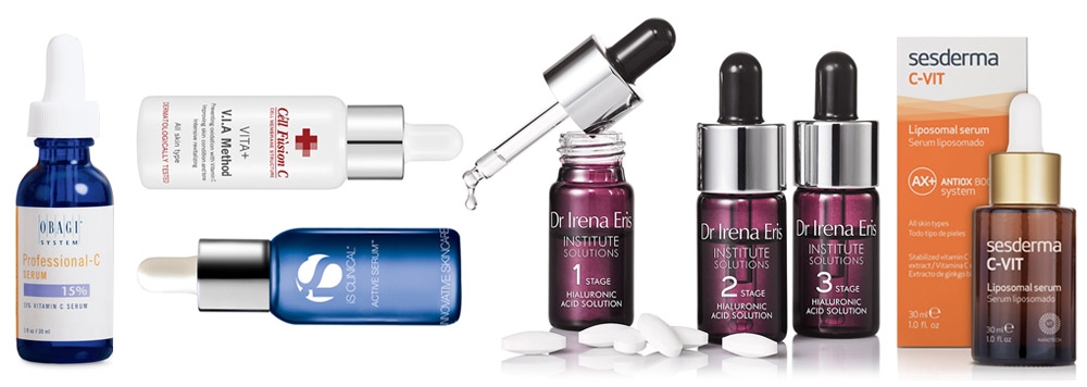 Obagi Professional - C Serum 15% Serum w formie kwasu L-askorbinowego 30 mliS Clinical Active Serum Serum przeciwzmarszczkowe 15 mlCell Fusion C V.I.A. Method 30% wit. C Serum 30 mlDr Irena Eris L ascorbic Power Treatment Wielopoziomowa kuracja rozświetlająco-przeciwzmarszczkowa 3x8,5 mlSesderma C-VIT Liposomal Serum Serum liposomowe 30 ml