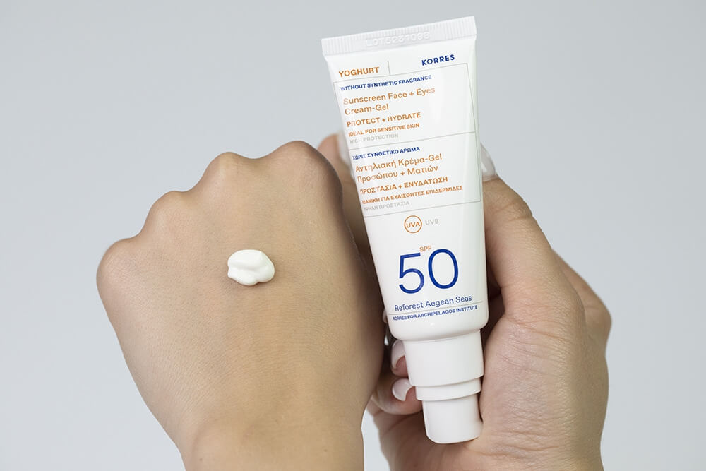 Korres Yoghurt Sunscreen Face And Eyes Cream Gel SPF 50 Krem żel ochronny do twarzy i okolic oczu 40 ml