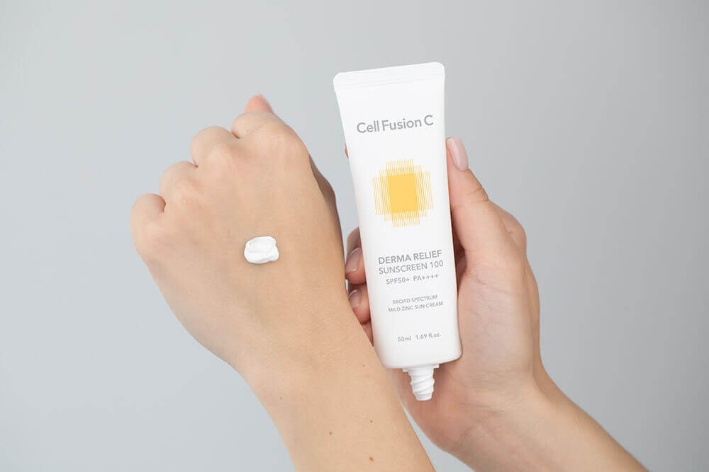Cell Fusion C Derma Relief Sunscreen 100 SPF 50+/PA ++++ Krem nawilżający z ochroną przeciwsłoneczną dla całej rodziny 50 ml