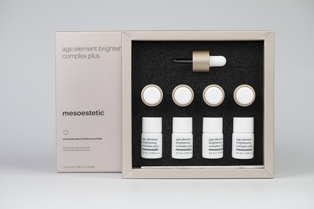 Mesoestetic Age Element Brightening Complex Plus Kuracja o działaniu odnawiającym i rozjaśniającym 4 x 5,5 ml