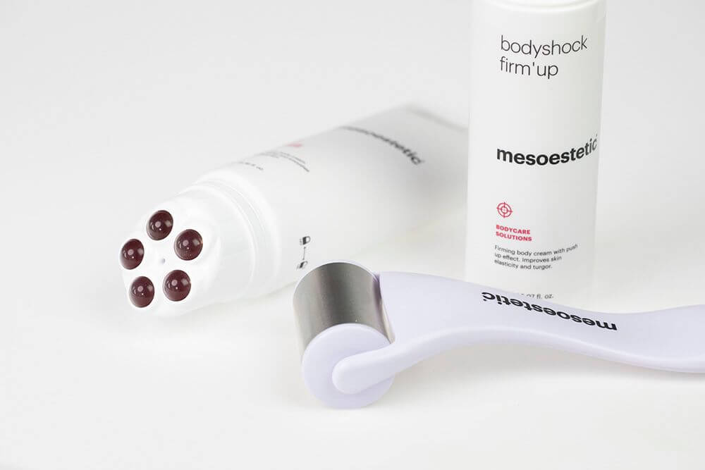 Mesoestetic Celluxpert Krem - żel zapobiegający powstawaniu cellulitu 200 mlMesoestetic Firm Up + Rolka do masażu ZESTAW Krem ujędrniający do ciała 150 ml + Zwiększa wchłanianie składników aktywnych 1 szt