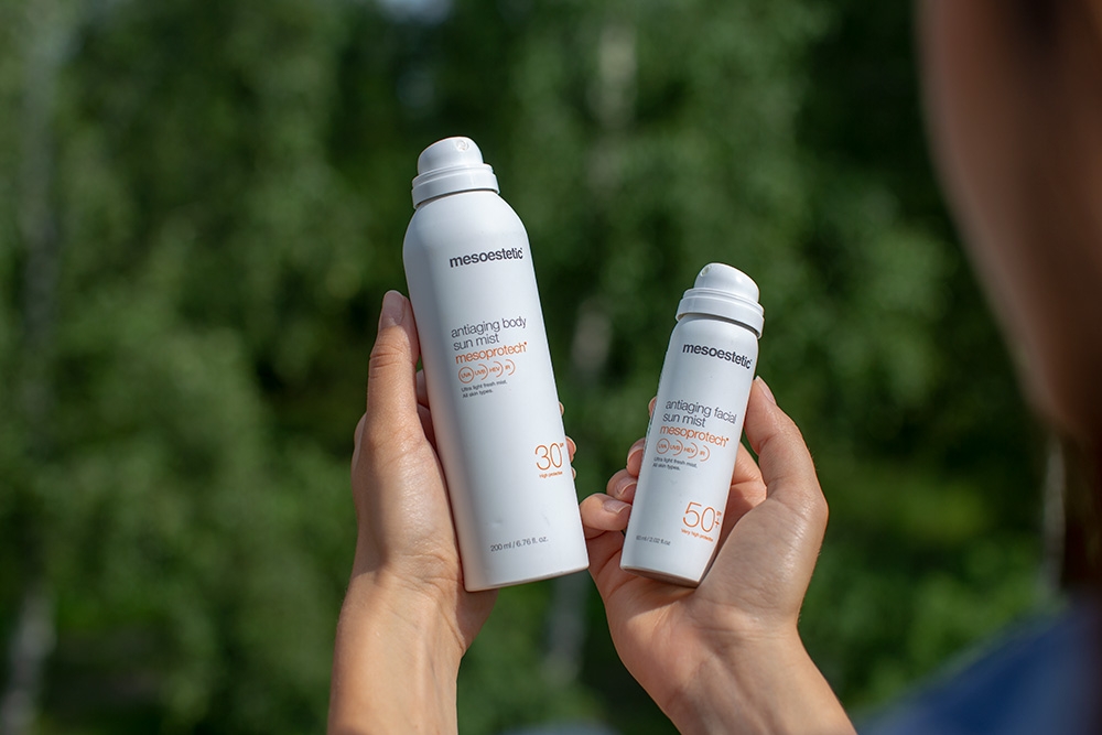 Mesoestetic Mesoprotech Antiaging Body Sun Mist SPF 30 Mgiełka do ciała 200 mlMesoestetic Mesoprotech Antiaging Facial Sun Mist SPF 50+ Mgiełka do twarzy 60 ml