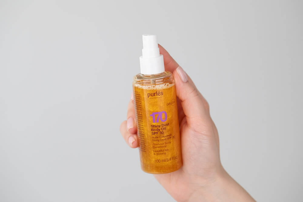 Purles 170 Shiny Dust Body Oil SPF 30 Rozświetlający olejek do ciała SPF 30 100 ml