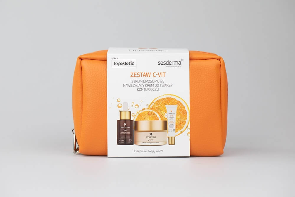 Sesderma C-VIT ZESTAW Krem nawilżający 50 ml + Serum liposomowe 30 ml + Krem pod oczy 15 ml + Kosmetyczka 1 szt