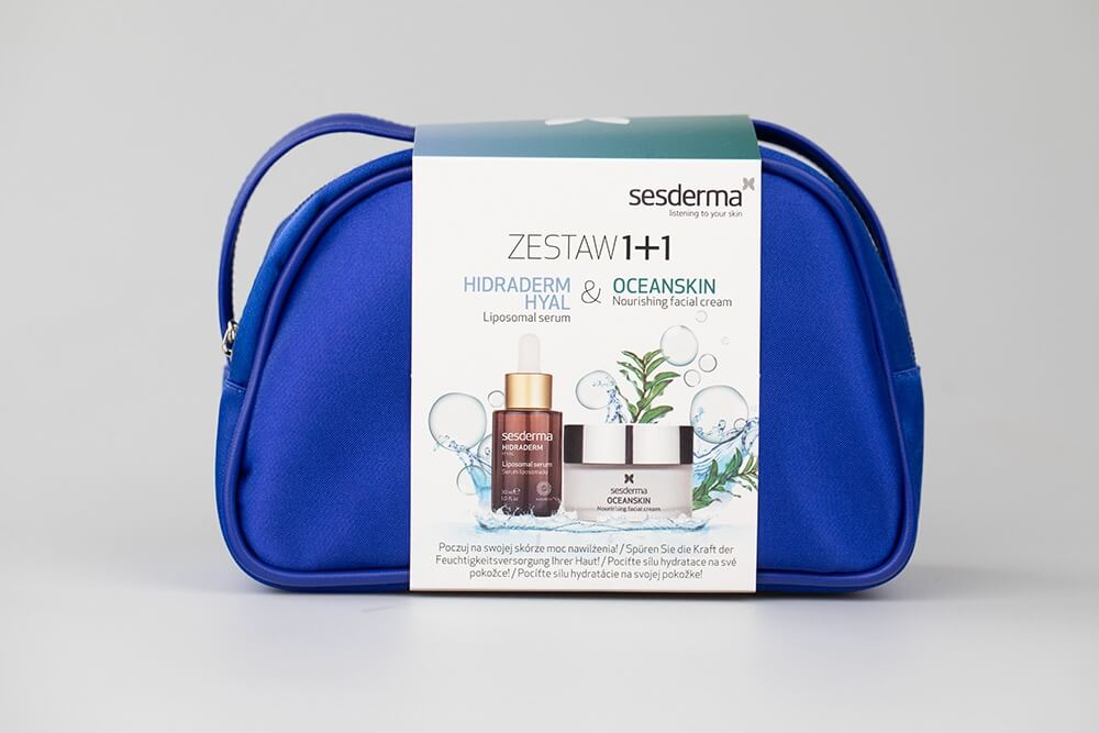 Sesderma Hidraderm Hyal Liposomal Serum + Oceanskin Nourishing Facial Cream ZESTAW Serum 30 ml + Krem odżywczy 50 ml + + Kosmetyczka Sesderma 1 szt