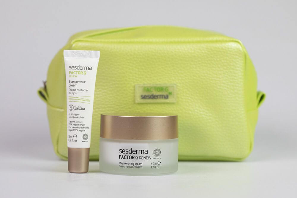 Sesderma Factor G - Rejuvenating Cream + Eye Contour Gel Factor G ZESTAW Regenerujący krem przeciwstarzeniowy 50 ml + Krem pod oczy przeciwstarzeniowy 15 ml + Kosmetyczka