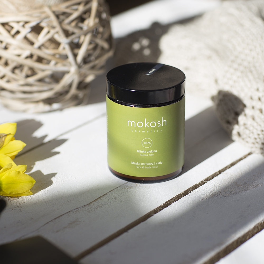 Mokosh Green Clay Face & Body Mask Glinka zielona, maska na twarz i ciało 180 ml