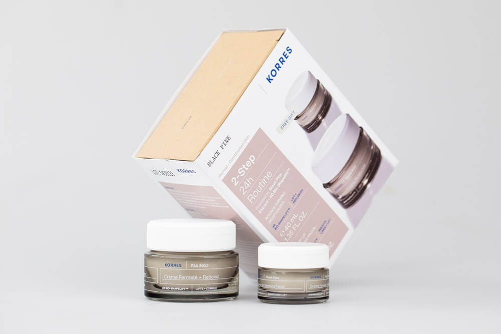 Korres Black Pine 2 Step 24h Routine ZESTAW Krem na dzień 40 ml + Krem na noc 15 ml
