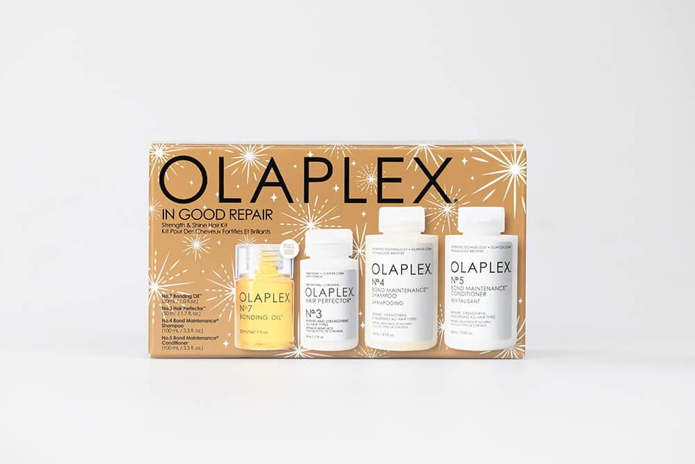 Olaplex In Good Repair ZESTAW Olejek do włosów 30 ml + Olaplex do użytku domowego 50 ml + Szampon 100 ml + Odżywka 100 ml