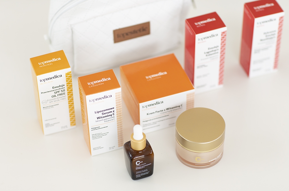 topmedica Emulsion Antiedad SPF50 Oil Free Emulsja przeciwzmarszczkowa SPF 50 50mltopmedica Serum Liposomado Vitamina C Liposomowe Serum Z Witaminą C 30 mltopmedica Crema Forte Vitamina C Krem forte z witaminą C 50 ml