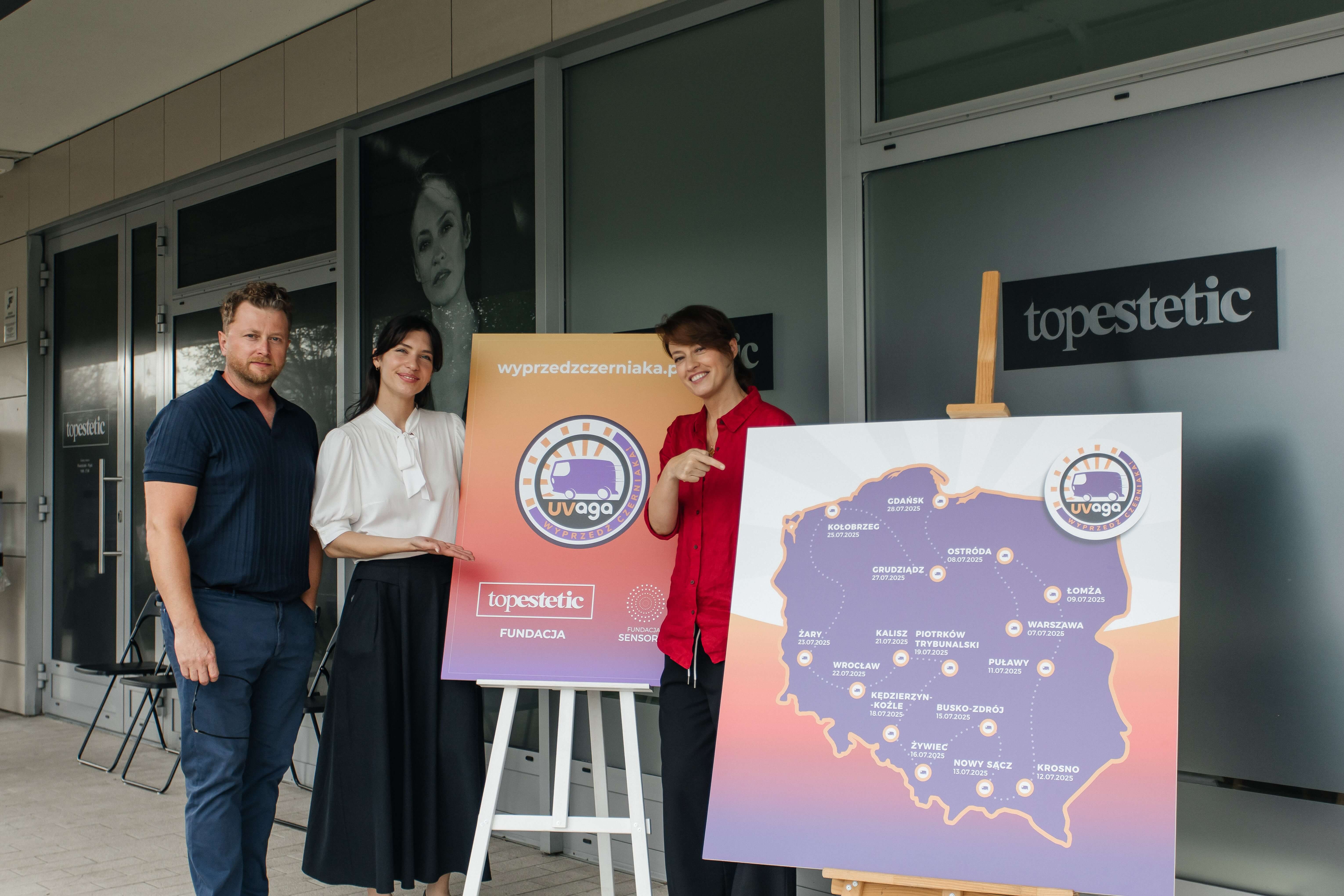 Ogólnopolska bezpłatna akcja UVaga Wyprzedź Czerniaka! Fundacja Topestetic i Fundacja Sensoria