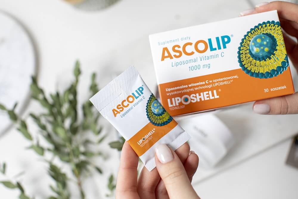 Ascolip Ascolip - Liposomal Vitamin C 1000 mg Wysokowydajna liposomalna witamina C, 30x5 g
