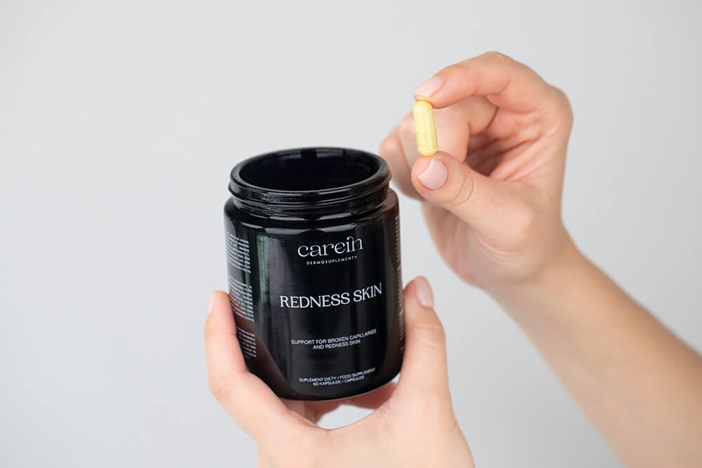 Carein Redness Skin Kuracja 30 dni Wzmocniona skóra bez pękających naczynek i rumienia 60 kaps