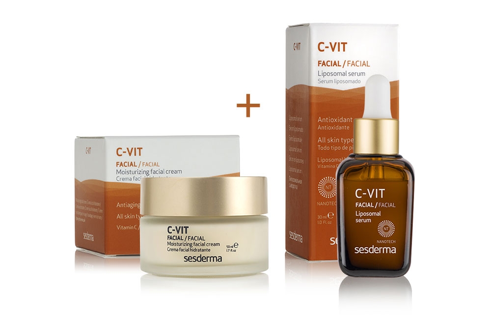 Sesderma C-VIT Moisturizing Facial Cream + Serum ZESTAW Krem nawilżający 50 ml + Serum liposomowe 30 ml