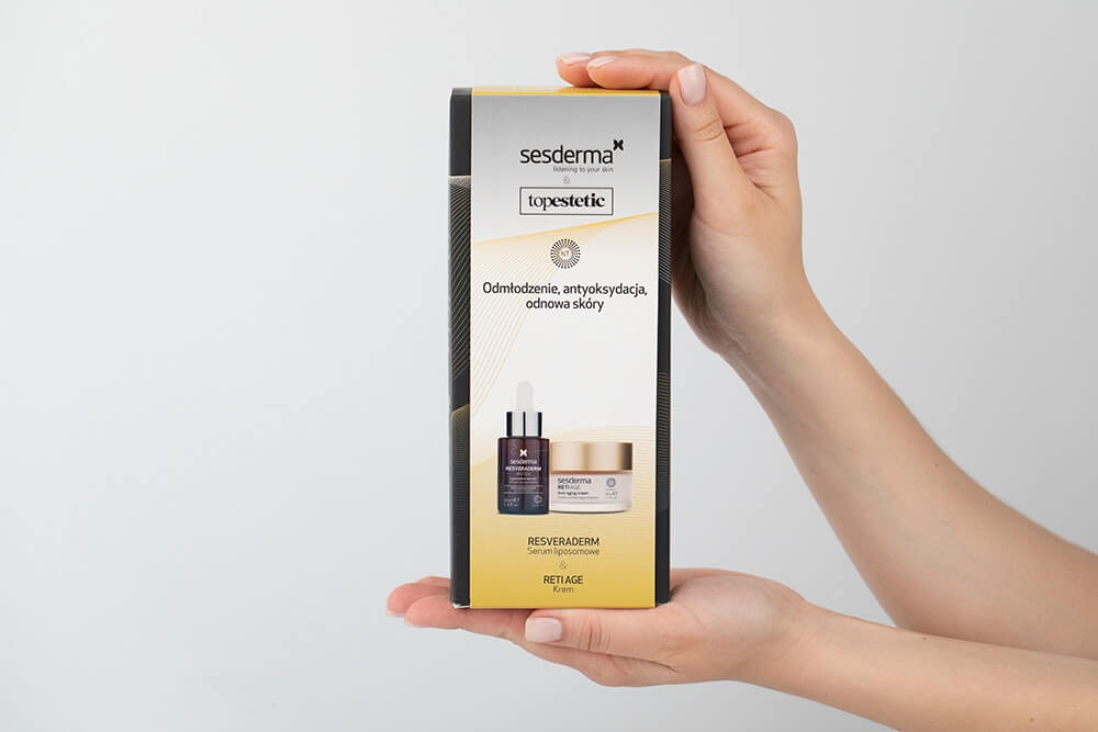 Sesderma Resveraderm Serum + Reti Age Cream ZESTAW Pielęgnacja Odmładzająca - Serum liposomowe 30 ml + Krem przeciwzmarszczkowy 50 ml