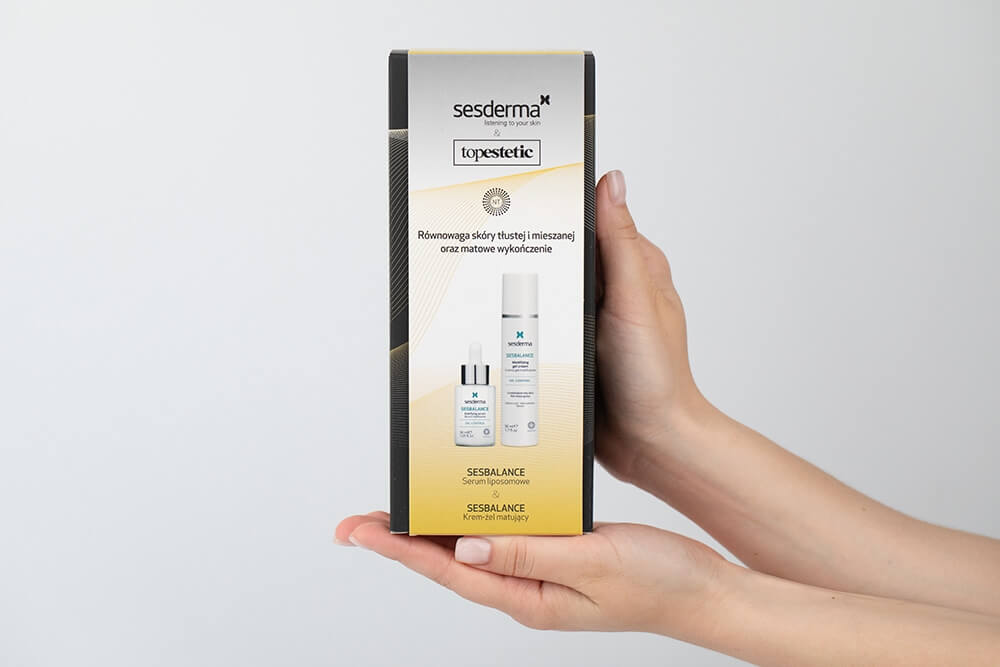 Sesderma Sesbalance Serum + Sesbalance Creme - Gel ZESTAW Pielęgnacja Skóry Tłustej, Mieszanej i Błyszczącej - Serum matujące 30 ml + Krem-żel matujący 50 ml