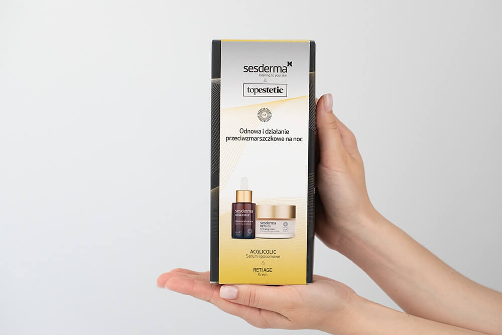 Sesderma Acglicolic Serum + Reti Age Cream ZESTAW Pielęgnacja Przeciwzmarszczkowa i Odnawiająca na Noc - Serum 30 ml + Krem 50 ml