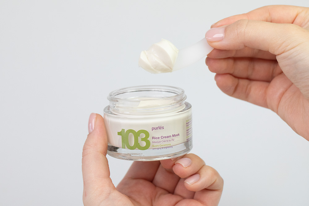 Purles Home Spa Set ZESTAW Płatki pod oczy 60 szt + Peeling ryżowy 50 ml + Maska ryżowa 50 ml + Torba plażowa gratis