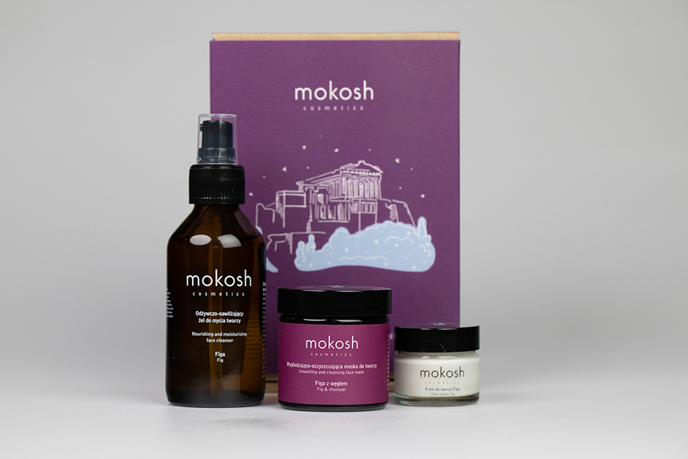 Mokosh Akropol ZESTAW Żel do mycia twarzy Figa 100 ml + Maska do twarzy figa z węglem 60 ml + Krem do Twarzy Figa 15 ml