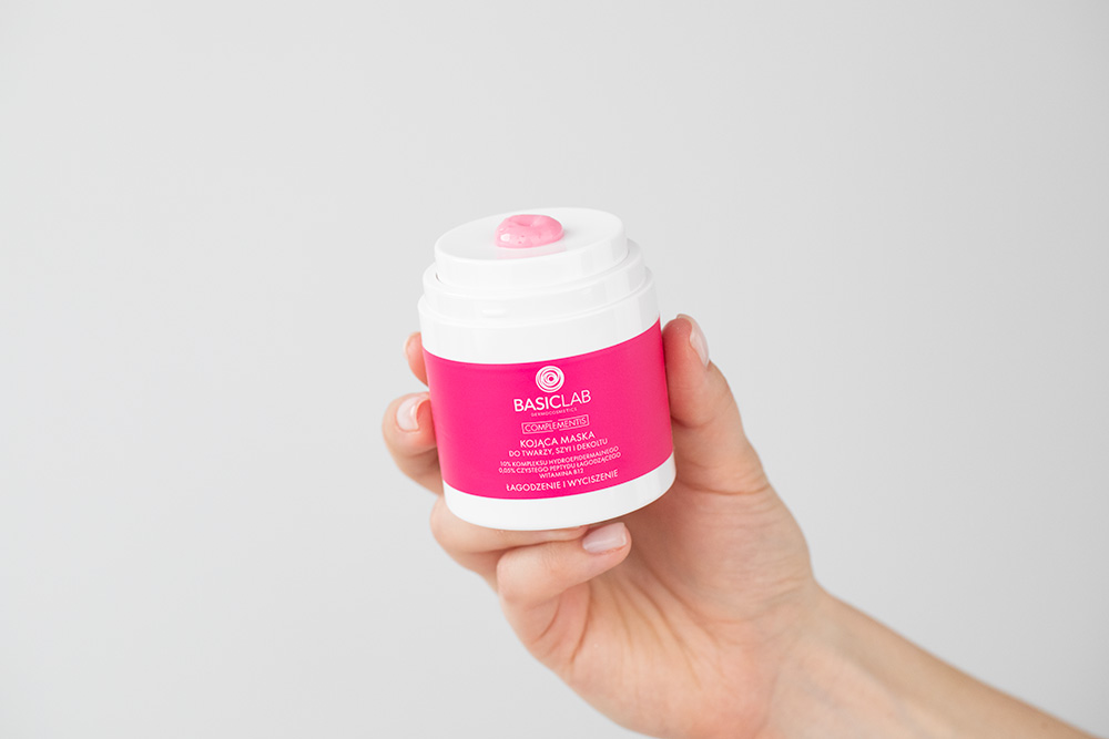 BasicLab Łagodzenie i Wyciszenie Kojąca maska do twarzy, szyi i dekoltu 50 ml