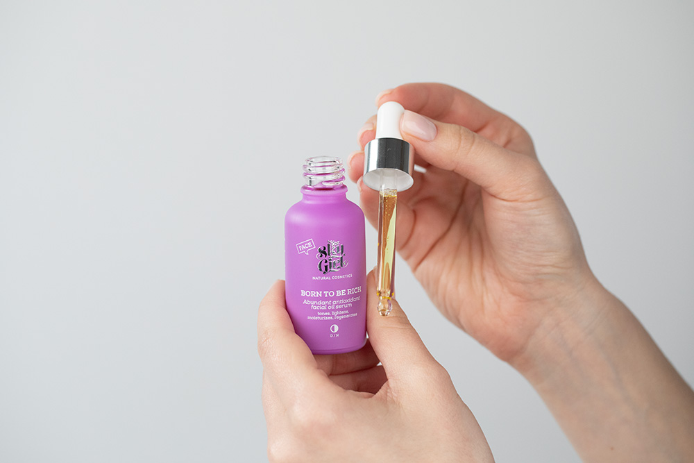 Be The Sky Girl Peel Me and Be Rich ZESTAW Bogate antyoksydacyjne serum olejowe 30 ml + Rozświetlający peeling kwasowy do twarzy 2 x 4 g x 2