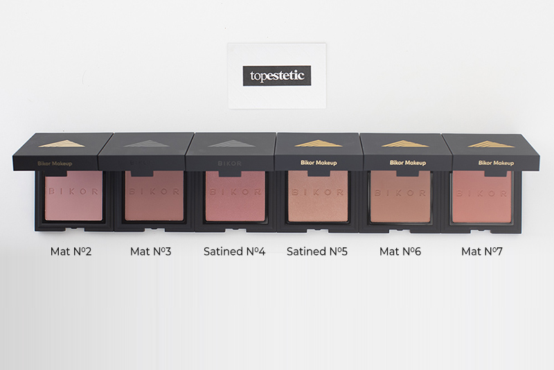 Bikor Powder + Highlighter + Blush ZESTAW Puder - N°3 Every you (jasny, neutralny beż) 8 g + Rozświetlacz 8 g + Róż - N°2 Rose Tea Mat (jasny, pastelowy róż) 8 g