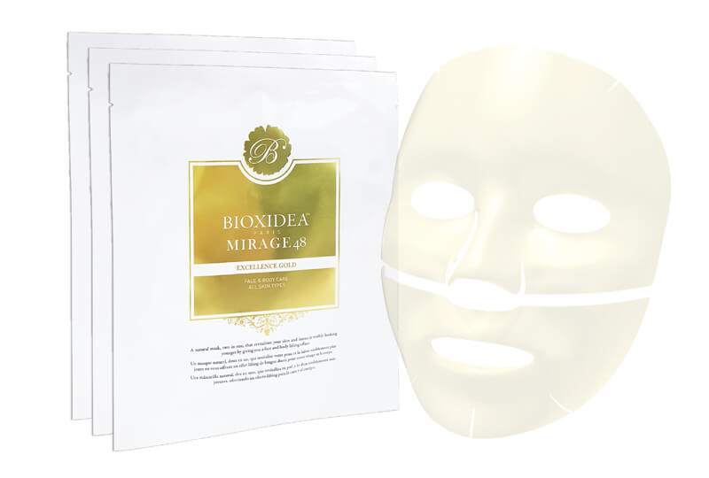Bioxidea Mirage 48 Excellence Gold ZESTAW Maska na twarz nawilżająco - przeciwstarzeniowa 3 szt.