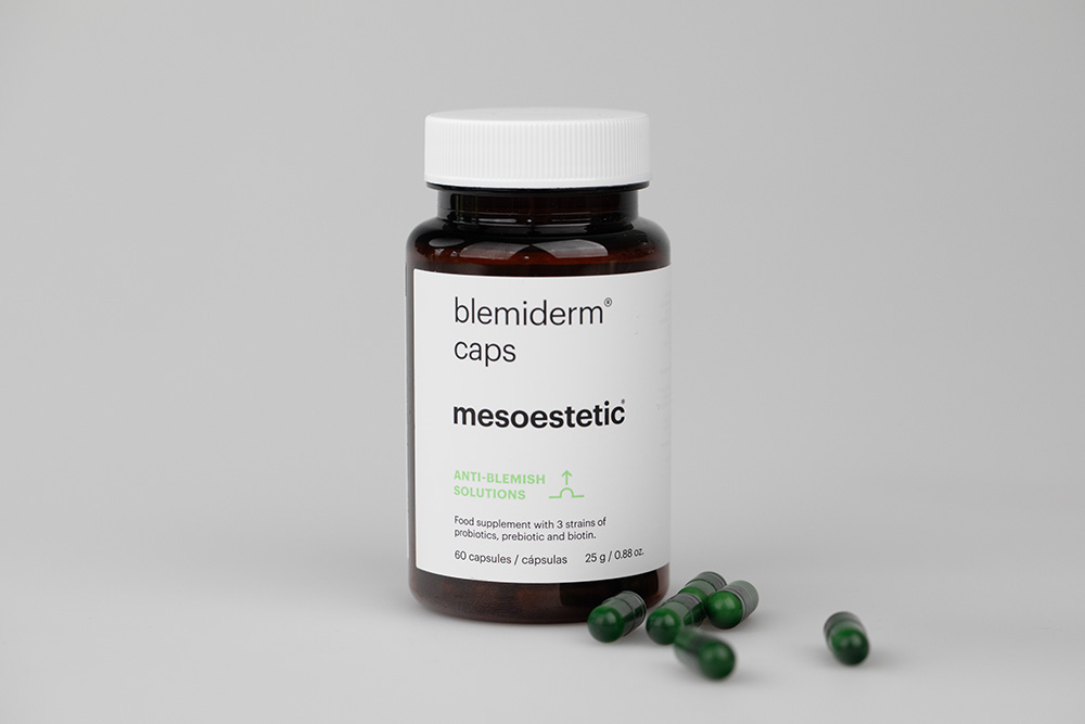 Mesoestetic Blemiderm Caps Suplement diety dla osób ze skórą trądzikową 60 kaps