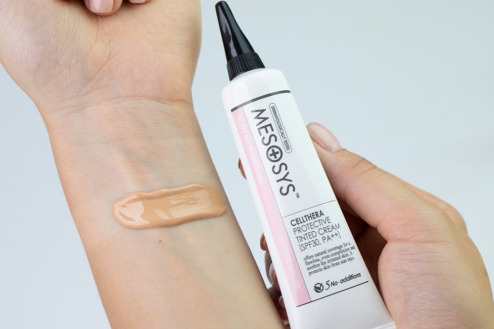 Mesosys Cellthera Pure Foaming Cleanser + Cellthera Protective Tinted Cream SPF 30 PA++ ZESTAW Pianka do oczyszczania 100 ml + Krem BBC - Podkład z filtrem 35 ml