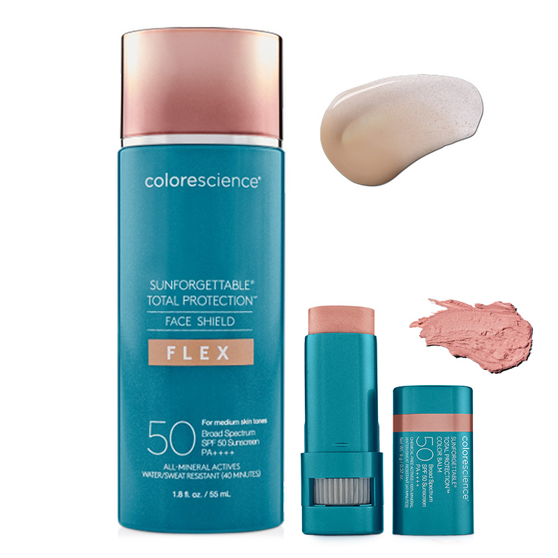 Colorescience Face Shield Flex SPF 50 + Sunforgettable Total Protection ...